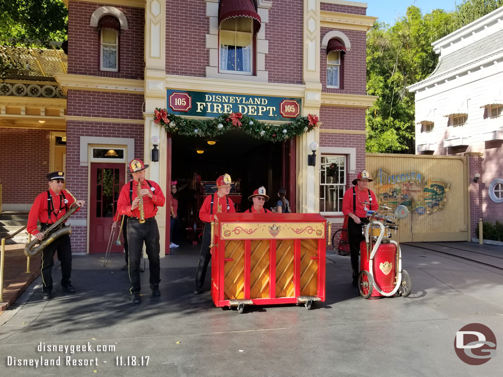 Hook and Ladder Co performing near the firehouse in Town Square.