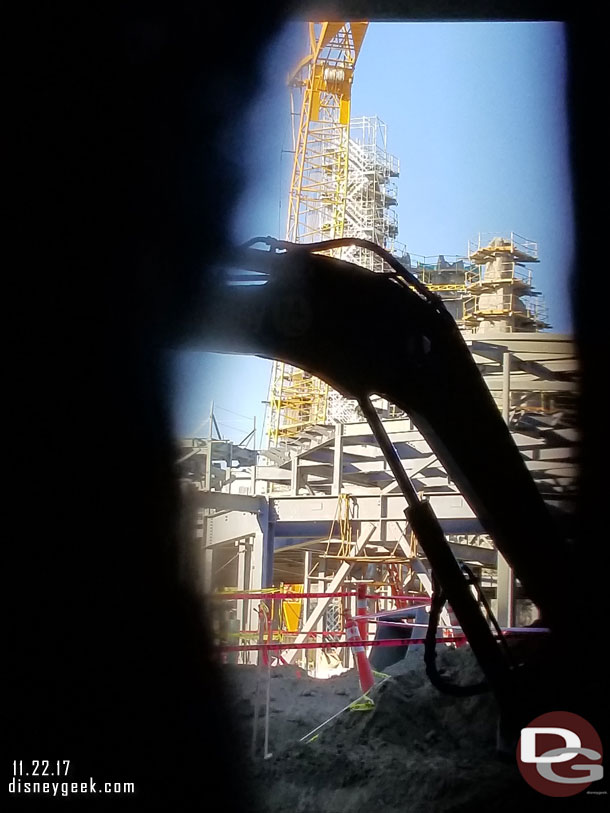 The view through the fence on the Big Thunder Trail was partially blocked with equipment.