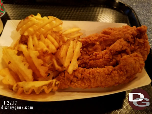 Decided to try the chicken strips at Smokejumpers Grill.  Here is what the adult order looks like.