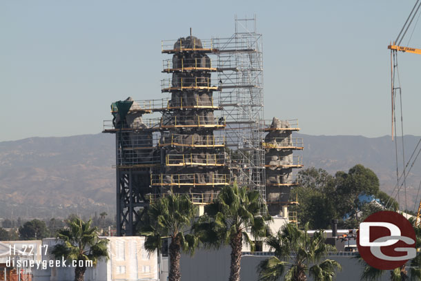 Concrete is being applied to the peaks.