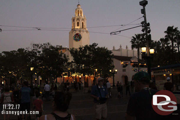 Buena Vista Street as the sun was just about set.