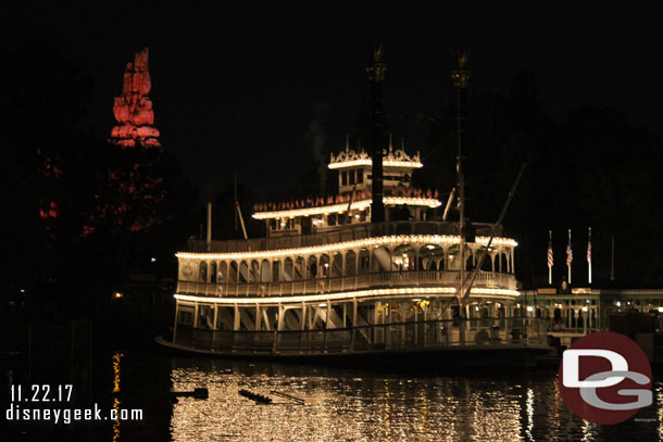 The Mark Twain preparing for Fantasmic.