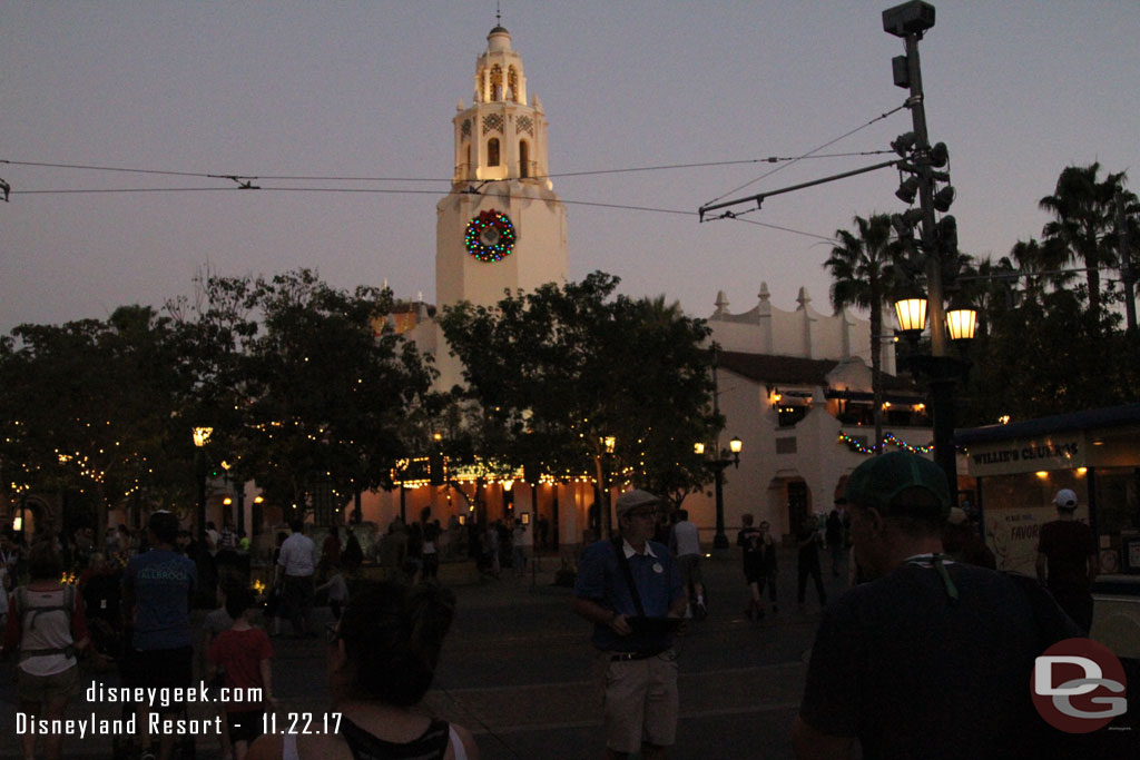 Buena Vista Street as the sun was just about set.