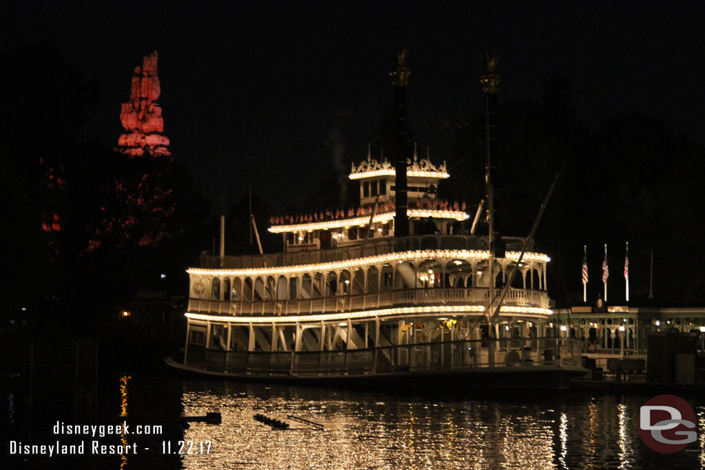 The Mark Twain preparing for Fantasmic.