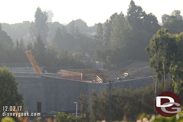 Toward Critter Country the wall and other structures continue to grow.