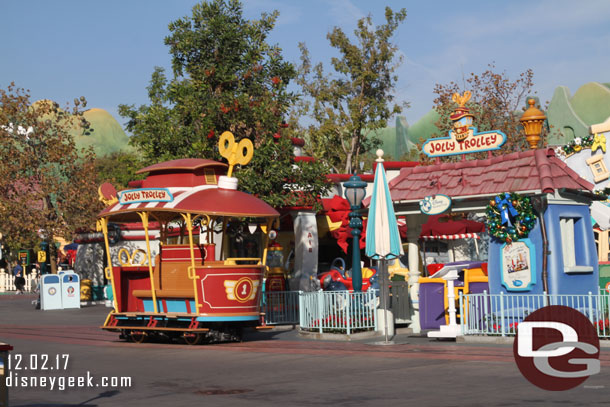 Walking through a quiet Toon Town.