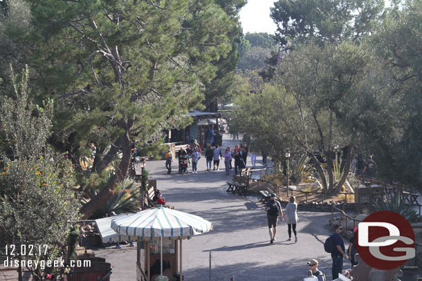 A calm Frontierland from the upper deck of the Mark Twain.