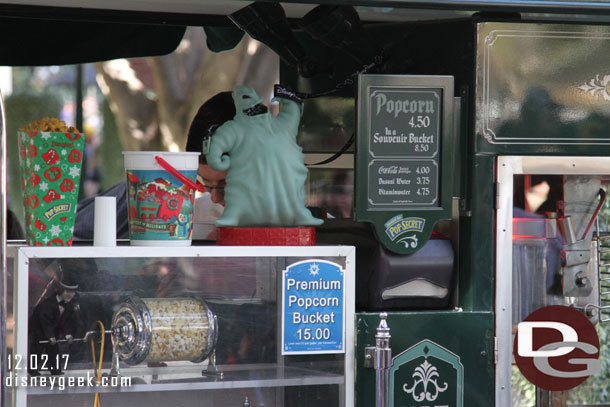 Oogie Popcorn Buckets still available in New Orleans Square.