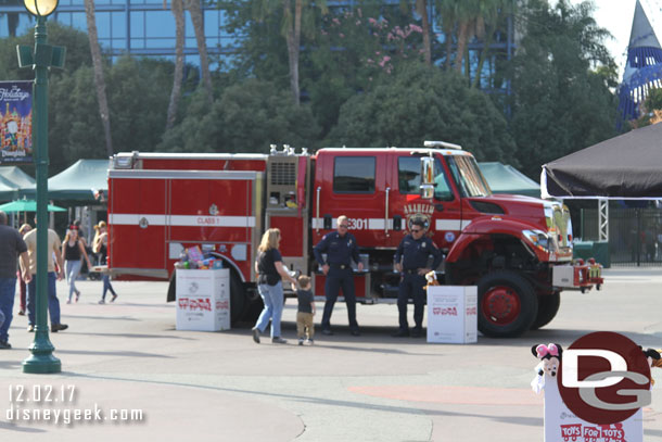 Some Anaheim Fire Dept personnel on hand. 