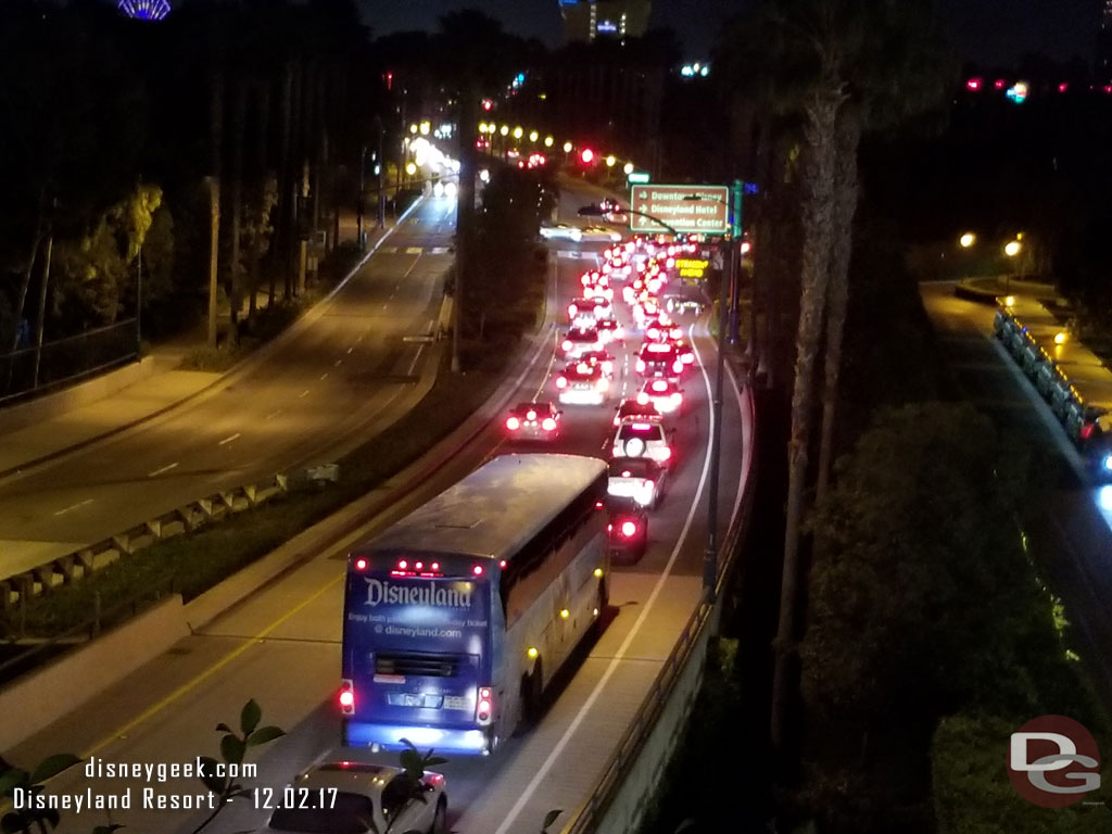 Traffic heading into Downtown Disney was backed up on Disneyland Drive as I was leaving, this was just after 8pm.  