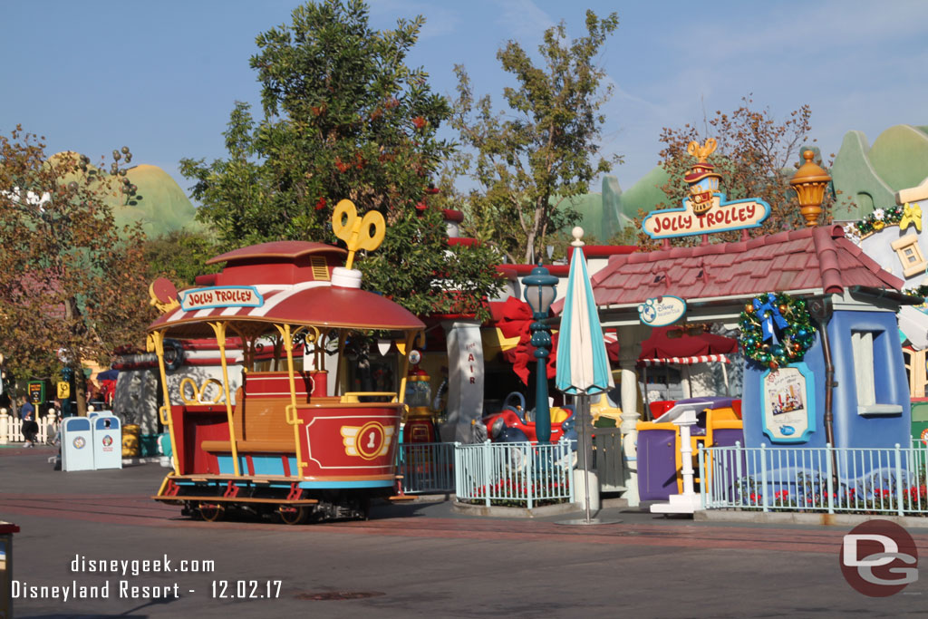 Walking through a quiet Toon Town.