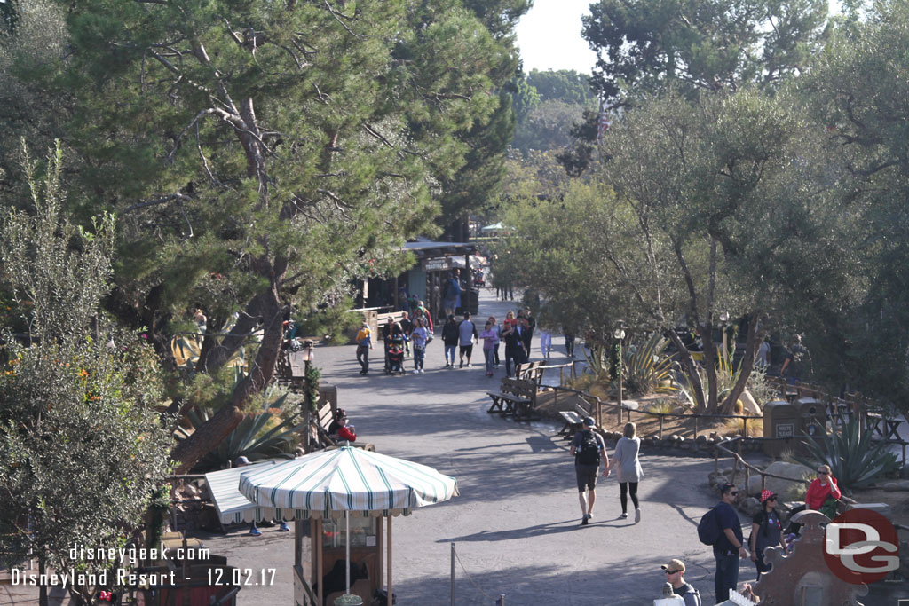 A calm Frontierland from the upper deck of the Mark Twain.