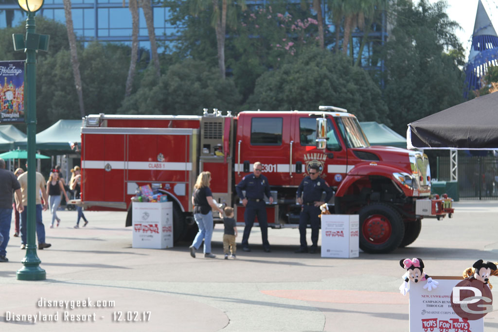 Some Anaheim Fire Dept personnel on hand. 