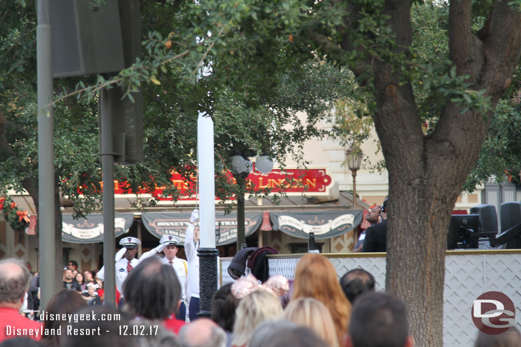 The Flag Retreat was at 4pm and featured only a recording due to the tight space.