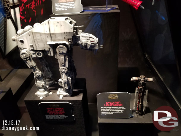 The two display cases when you first enter the Launch Bay feature some items from the Last Jedi film.