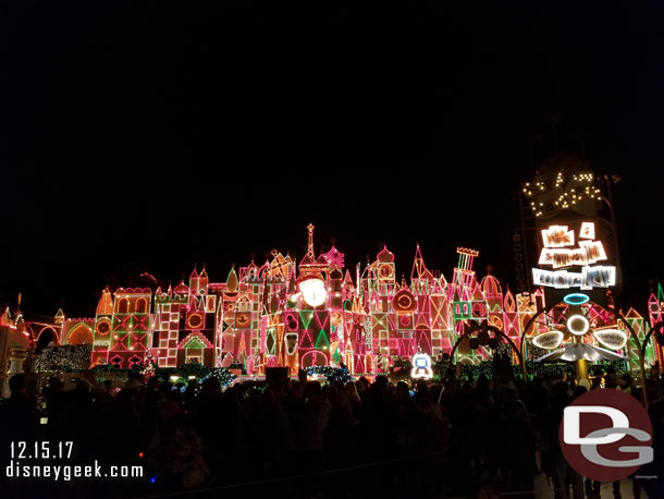 Found a spot for the 6:00pm Wintertime Enchantment near it's a small world.