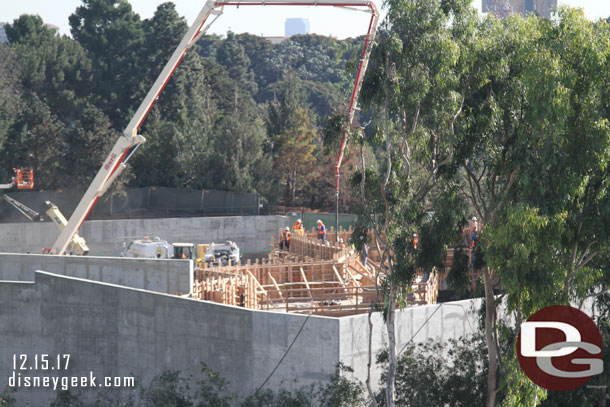 Concrete is being poured this afternoon into some of the forms toward Critter Country.