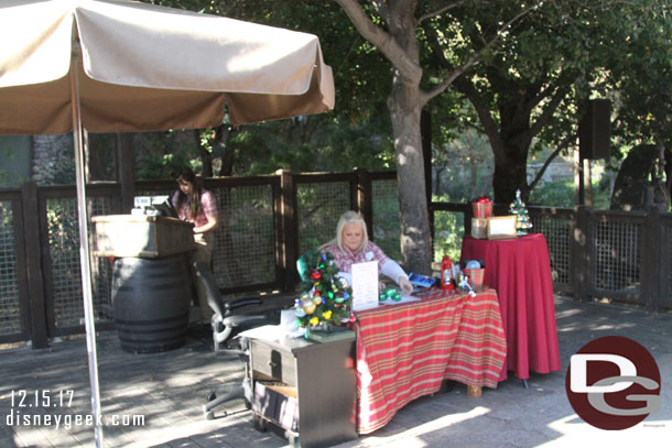 The old performance area is now a small retail location for Christmas ornaments.