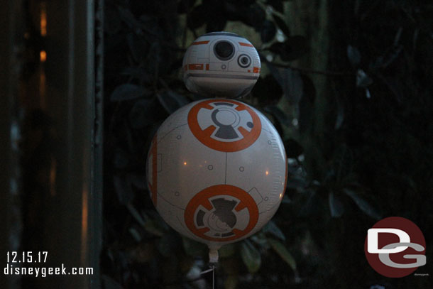 Spotted another BB-8 balloon waiting outside.. he did not get to go on the Haunted Mansion.