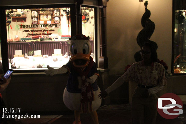 Donald Duck showed up on Buena Vista Street as I was posting some pictures.