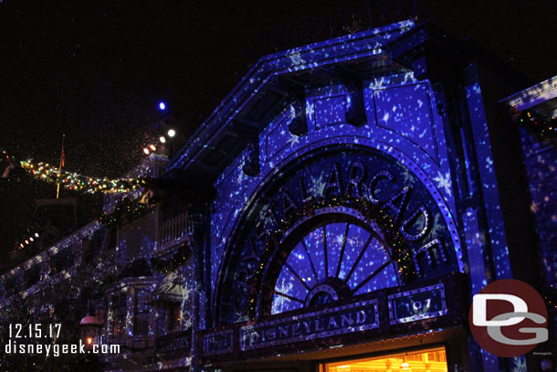 Projections are used along Main Street USA during the moment.