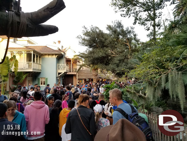 I somehow ended up at the end of the FastPass return line for Indiana Jones as soon as I exited the Tree House.  This backup was causing a traffic jam in Adventureland.