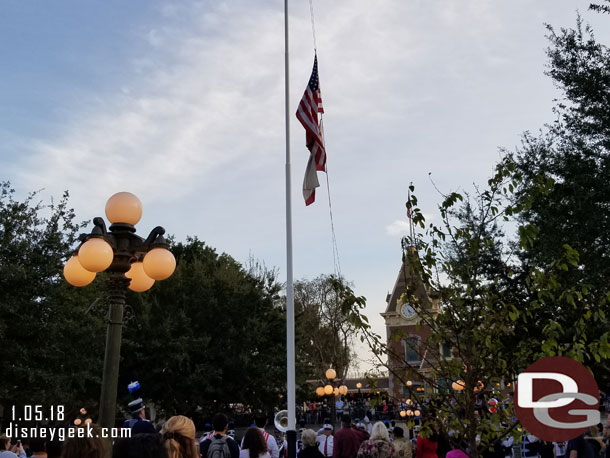 Arrived in  Town Square just as the National Anthem started.  So paused for the lowering of the flags.