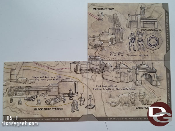 The reverse side of the cards forms a map of Batuu.