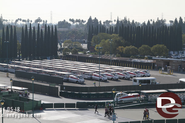 Nothing appears to be going on in the tram parking area that will be removed in the near future.