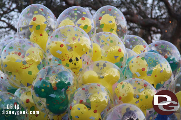 Generic celebration balloons were for sale on Main Street.