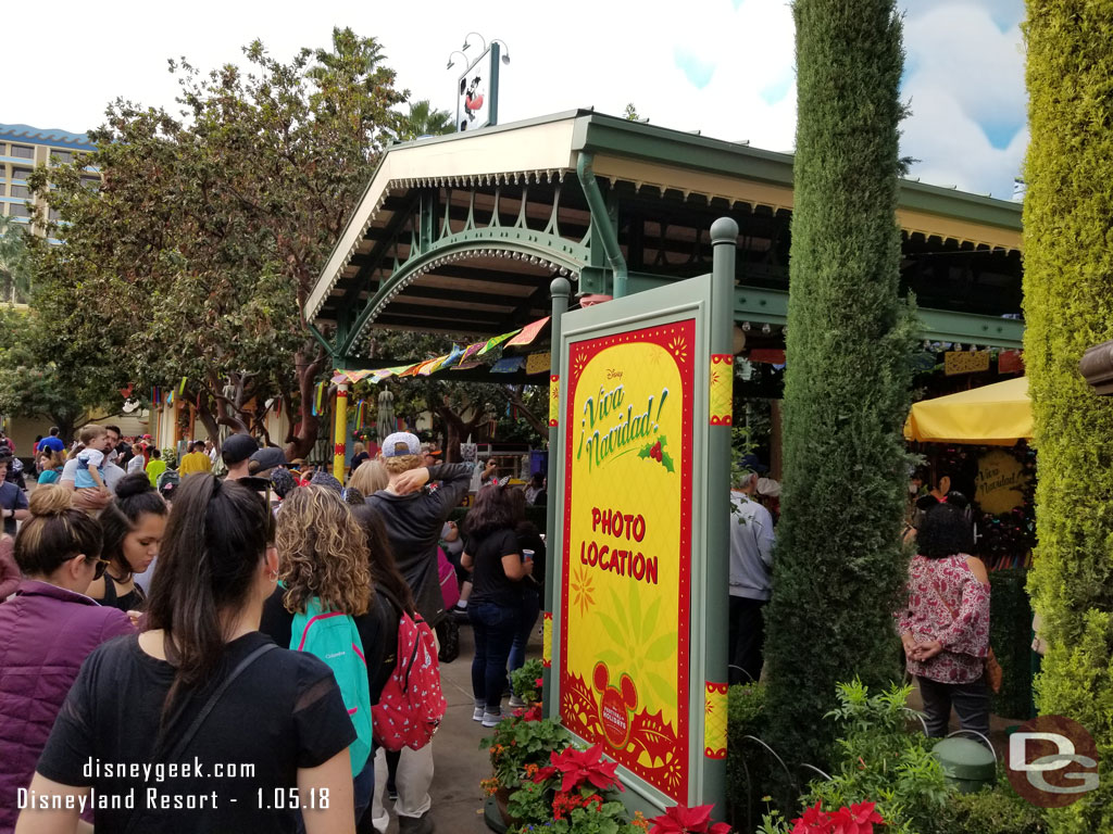 The line for character photos was out to the walkway this afternoon.