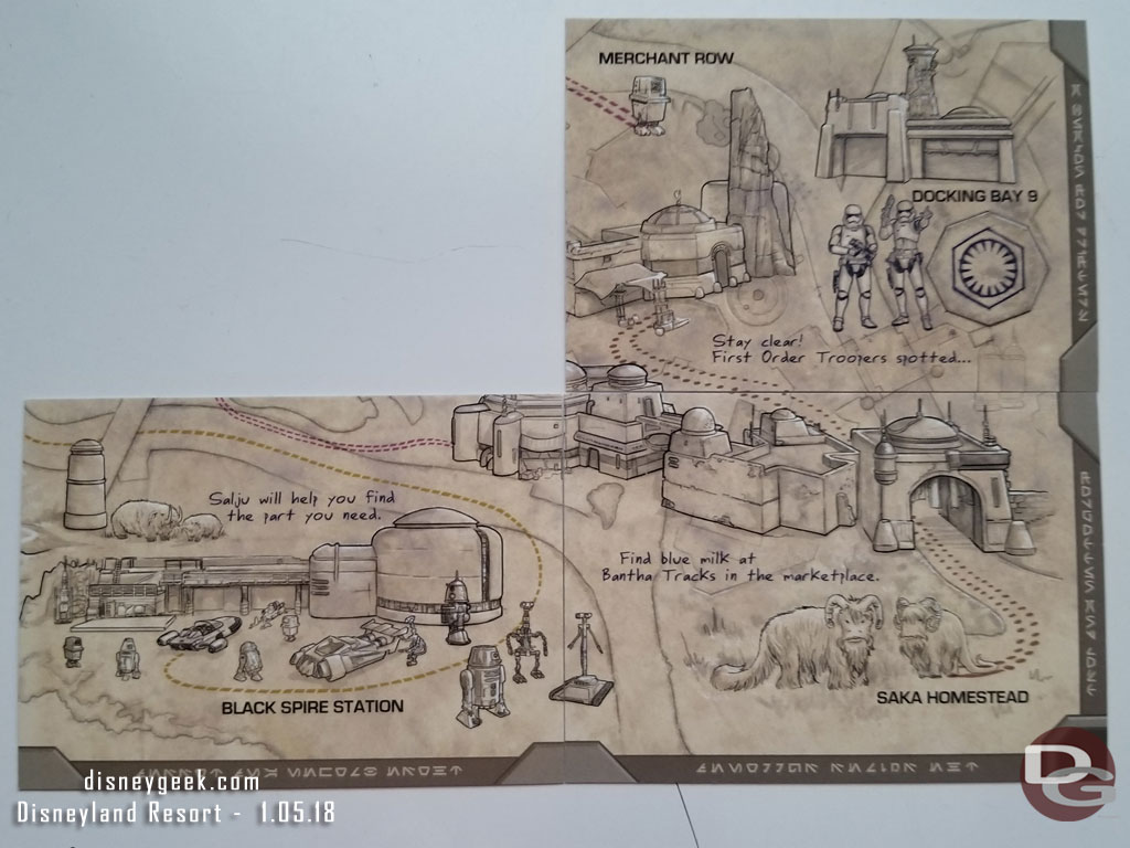 The reverse side of the cards forms a map of Batuu.