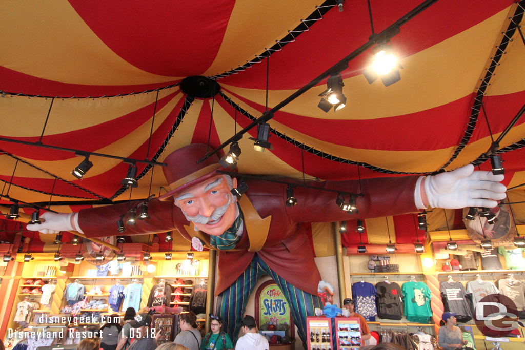 The interior of the stores is mostly still the original from when the park opened.  So it is the over the top DCA 1.0 style.