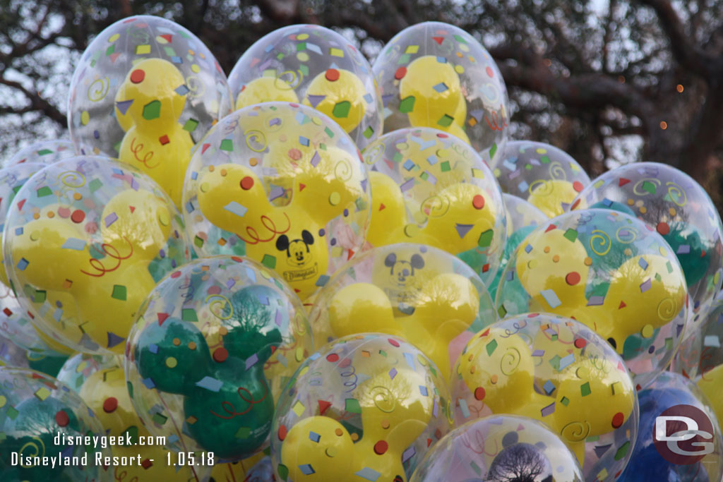 Generic celebration balloons were for sale on Main Street.