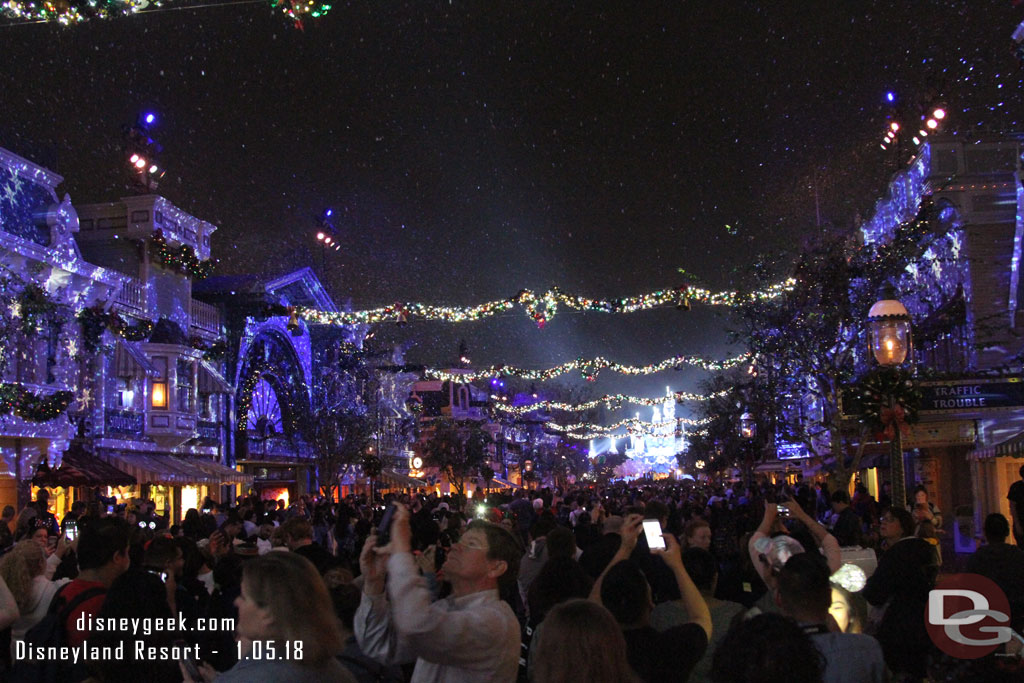 Arrived back at Disneyland at 7:30 as the Wintertime Enchantment was going on.