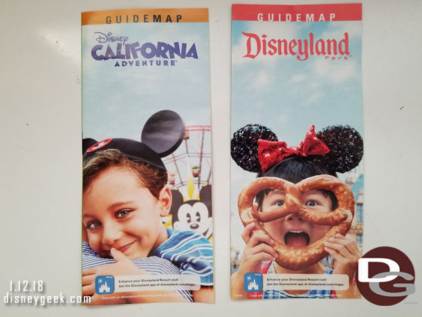 The current park maps feature the same images as the banners and billboards with the new marketing campaign.