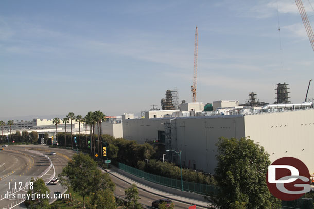 A long shot of the side facing Disneyland Drive.