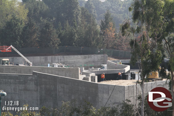 To the right toward Critter Country the dirt has been filled to the roof of the structure.  They are now sealing the roof and looks like dirt will cover that too.