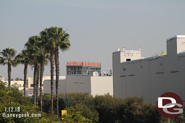 Looking toward the Millennium Falcon building from a lower level.