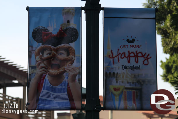 New banners line Downtown Disney with the new marketing slogan on them.