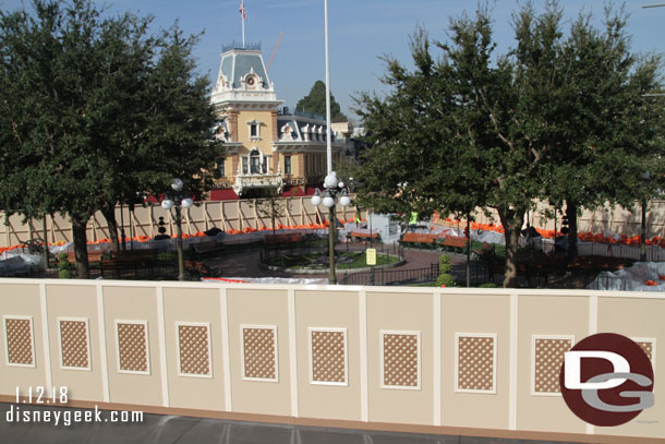 The view from the Train Station.  They are working on the perimeter of Town Square, the center portion is untouched.