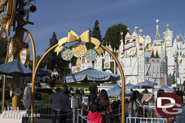 it's a small world holiday runs through next weekend (closes a week from Monday).