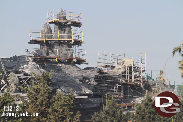 Concrete is starting to be applied to the mesh on the right side in this picture.