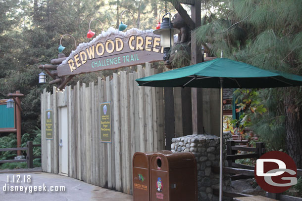 Redwood Creek is closed for annual renovation work.