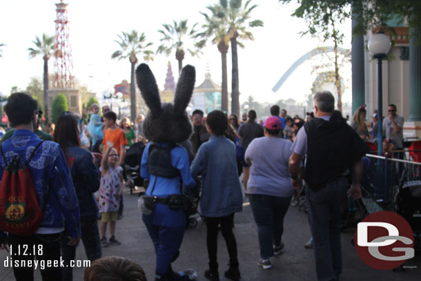 Judy and Nick were roaming around interacting with guests vs stationary at a photo op as I passed by.