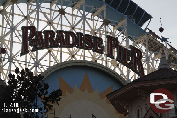 Notice the loop track is removed for renovation and guessing access to the signs.