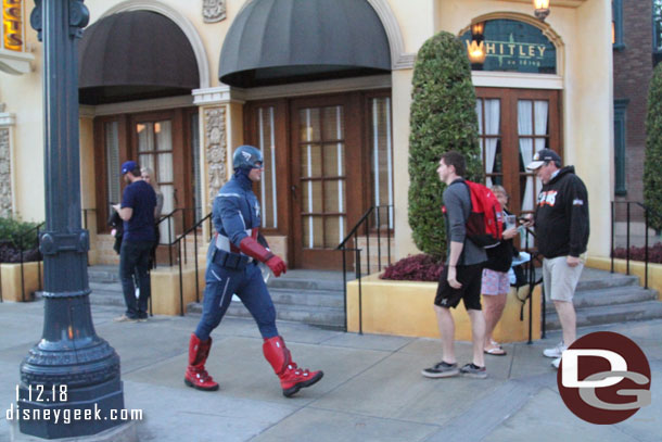 Captain America out for a stroll on Hollywood Blvd.