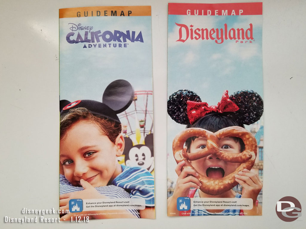 The current park maps feature the same images as the banners and billboards with the new marketing campaign.