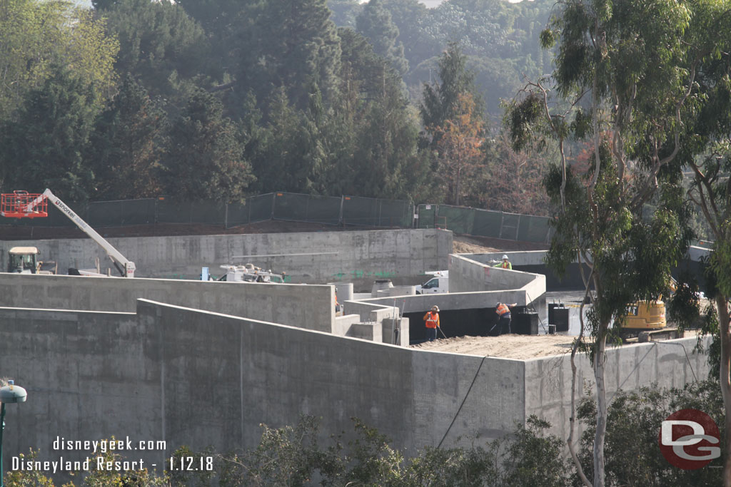 To the right toward Critter Country the dirt has been filled to the roof of the structure.  They are now sealing the roof and looks like dirt will cover that too.