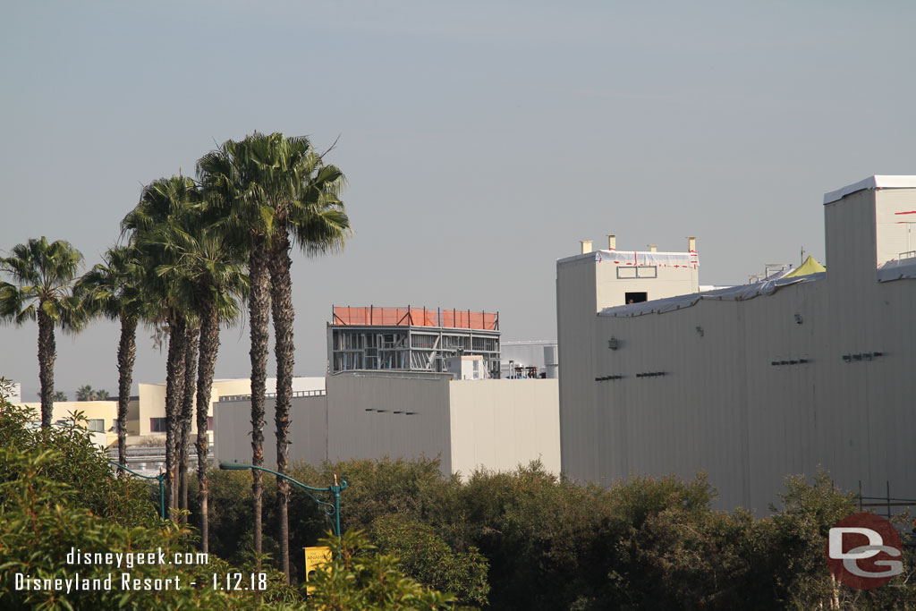 Looking toward the Millennium Falcon building from a lower level.